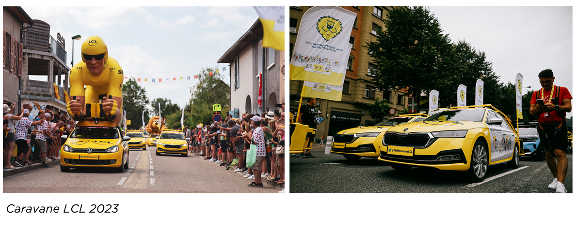 Caravane LCL TDF 2023 - Cr&eacute;dit Agricole 1re banque France des Agriculteurs particuliers Professionnels et Entreprise