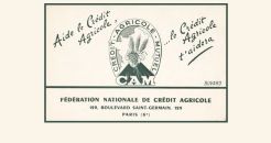 Prospectus-buvard de la Fédération  nationale du Crédit Agricole avec  le premier logo (fin des années 1940).